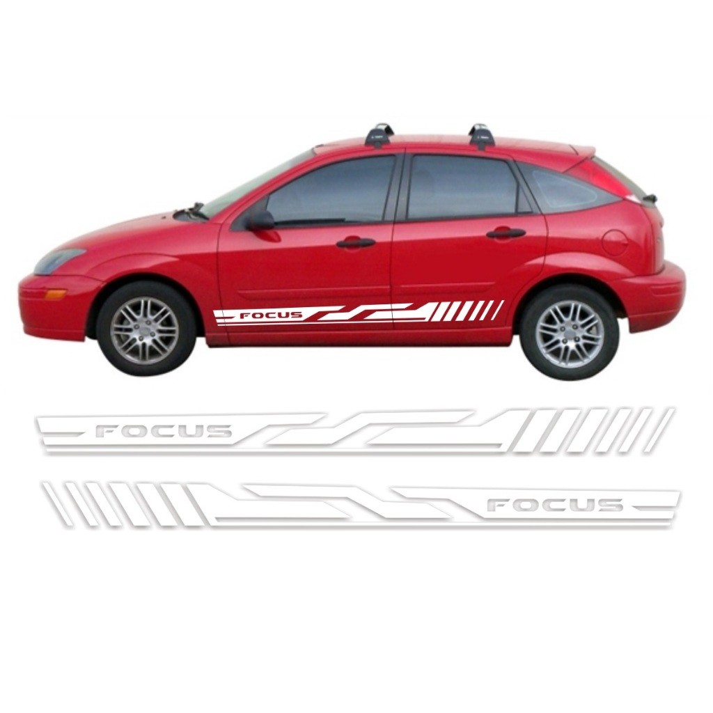 Adesivo Lateral Para Ford Focus G1 Faixa Fs1 Hatch Sedam adesivo automotivo