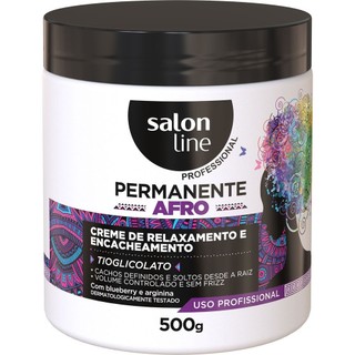 Creme Relaxamento Permanente Afro Salon Line Encacheamento 500g em Oferta na Shopee