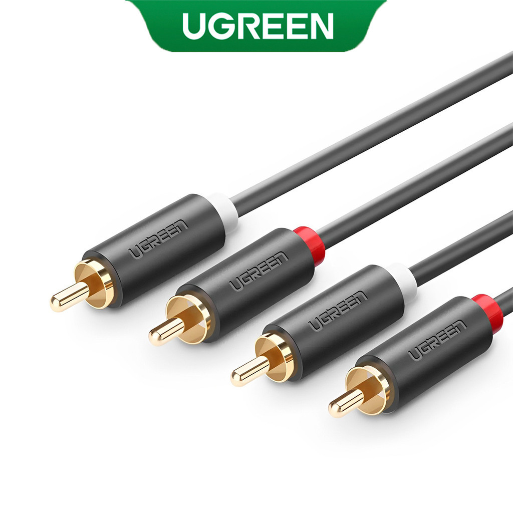 UGREEN Cabo Áudio 2Rca Macho/Macho 3Metros Preto