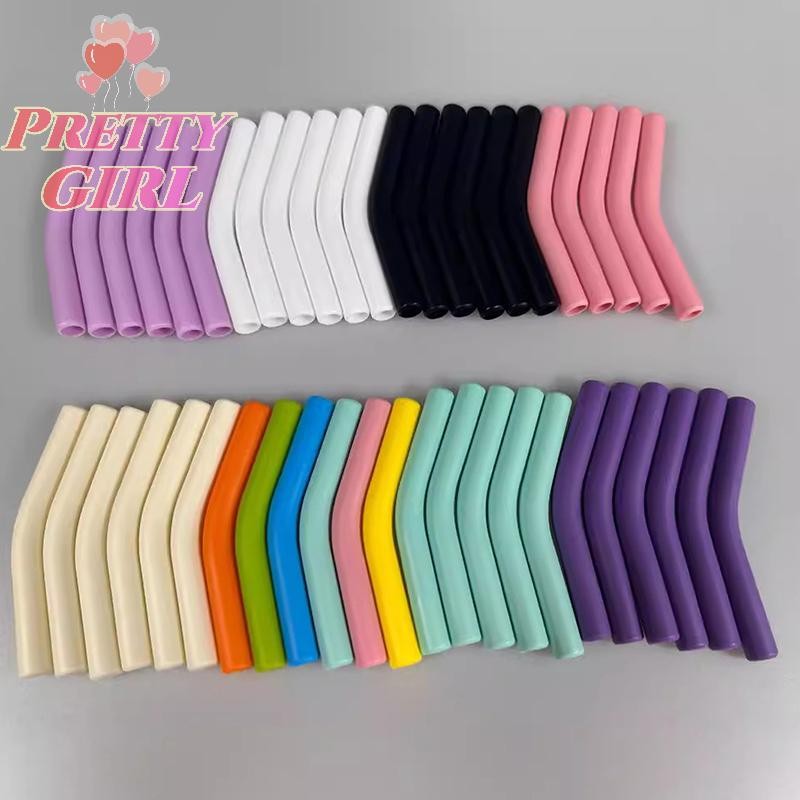 [Pretty ggirl] 6 Unidades/Conjunto Capas De Palha De Silicone Macio Pontas De Canudos Adequadas Para Bicos Aço Inoxidáve