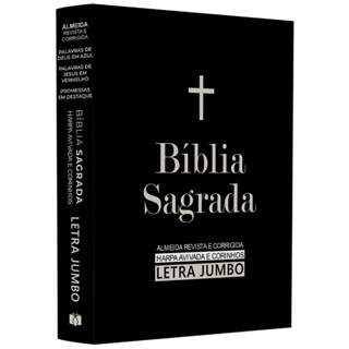 Bíblia Sagrada | ARC | Harpa Avivada e Corinhos | Jumbo | Capa Dura Preta em Oferta na Shopee