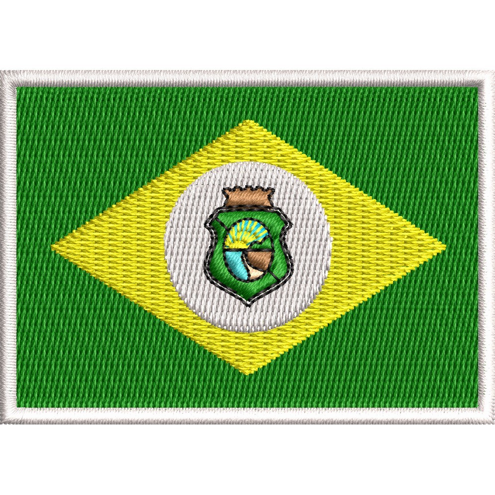 Patch bordado bandeira do Ceará  P/ Costurar - Moto Airsoft Militar