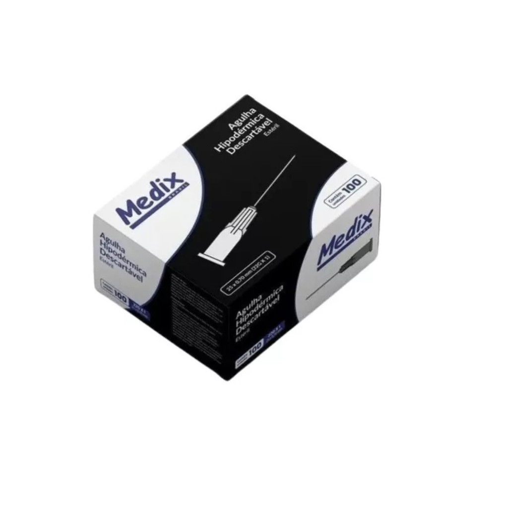 Agulha 25 X 7 22g HiPodérmica Descartável Caixa Com 100
