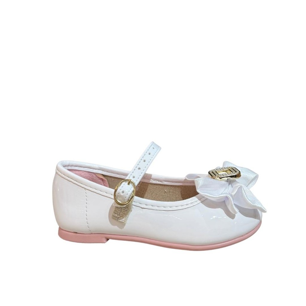 Sapatilha Infantil Feminino Molekinha Verniz Premium Branco