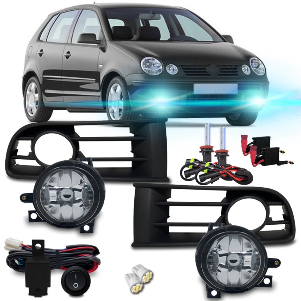 Kit Farol Milha Polo 2003 2004 2005 2006 + Xenon 8000k