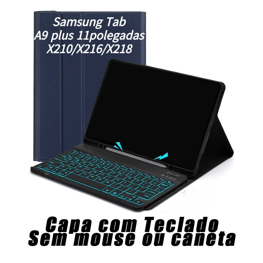 Capa com Teclado Retroiluminado Para Samsung Galaxy Tab A9 plus 11polegadas X210