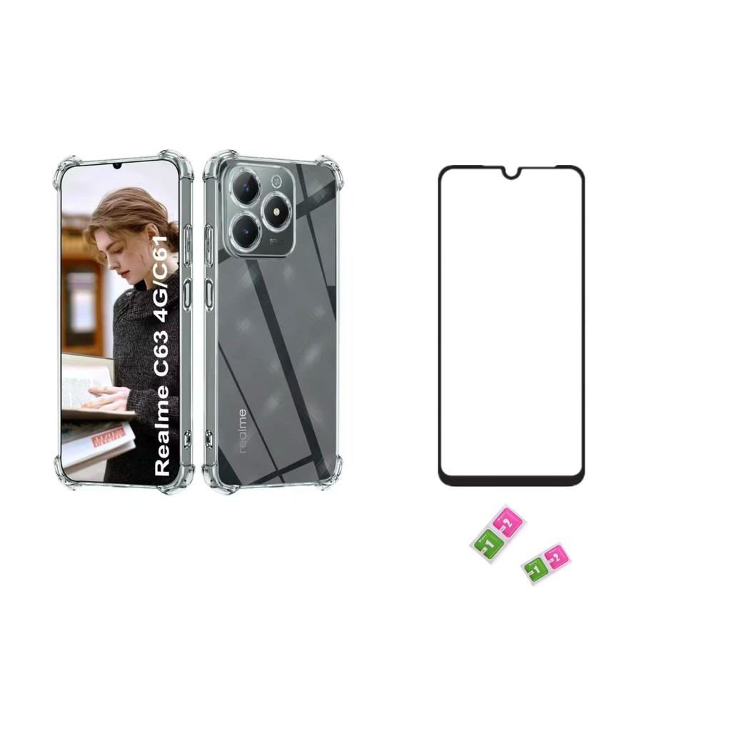 Capa Case TPU Protective Para  Realme C61 / C63 + película Vrido 3D / 9D em Oferta na Shopee