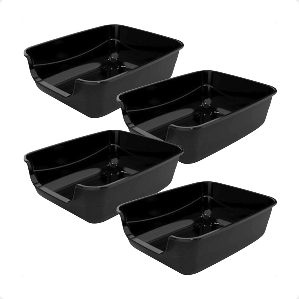 Kit 4 Caixa de Areia Gatos Grande 62x50x20 Furba Jumbox Pet Injet - Preto em Oferta na Shopee