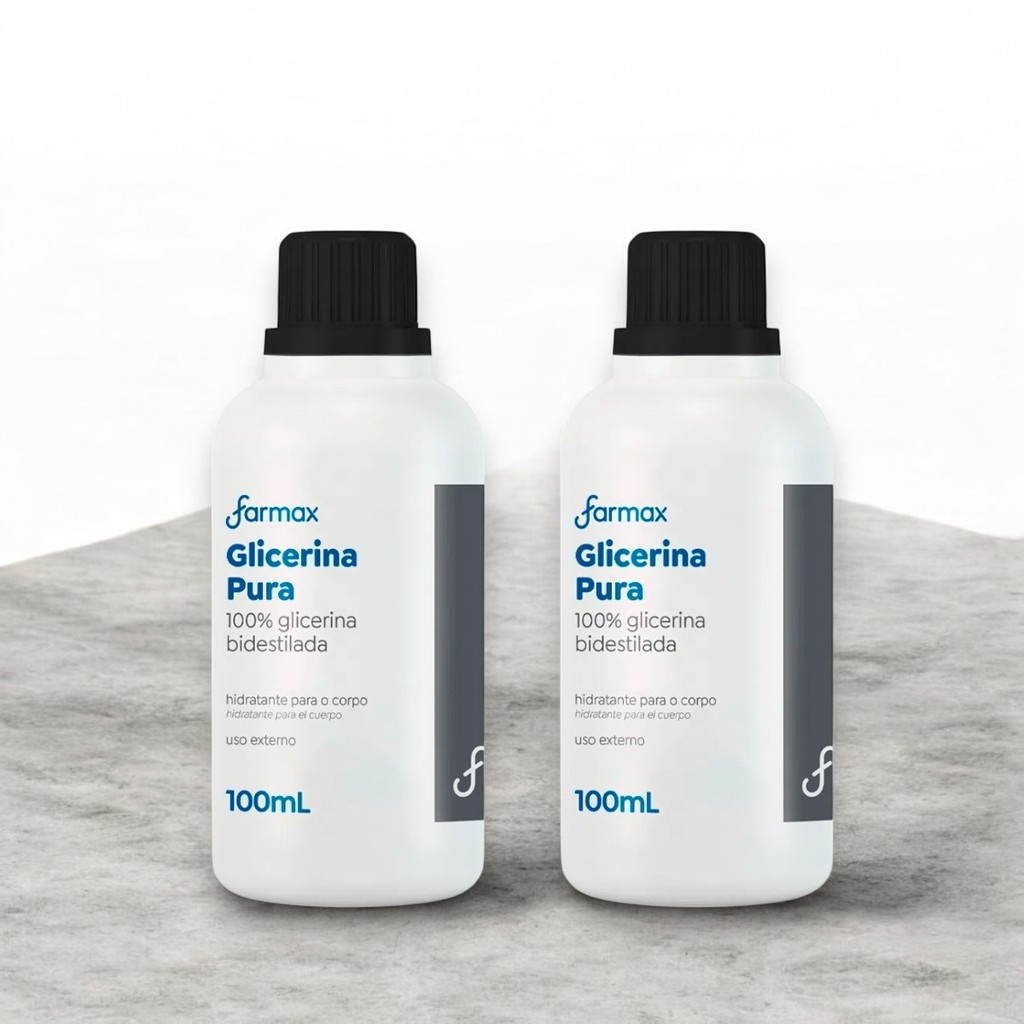 Farmax Kit 2un Glicerina Pura Hidratante Corporal - 100ml cada