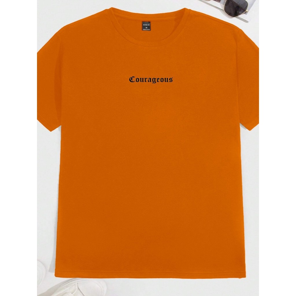 T Shirt Street Wear Laranja Unissex Confortável Blusa Minimalista Oversized Aesthetic Estampado 