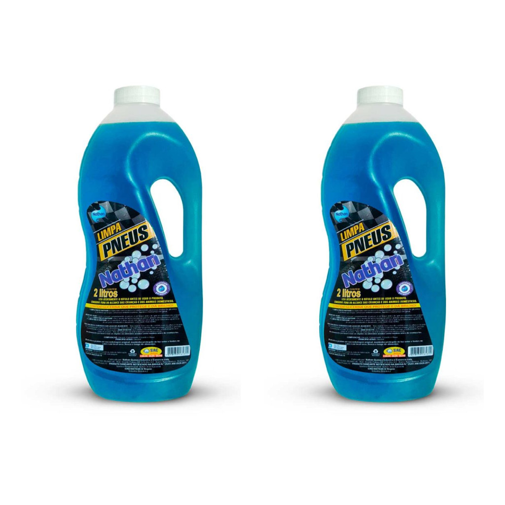 Kit 2 Pretinho Limpa Revitalizador Brilho Intenso Pneu 2 Litro