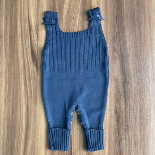 Jardineira Macacão Trico Bebê Vira Pé Romper Saida Maternidade Menina Menino RN em Oferta na Shopee