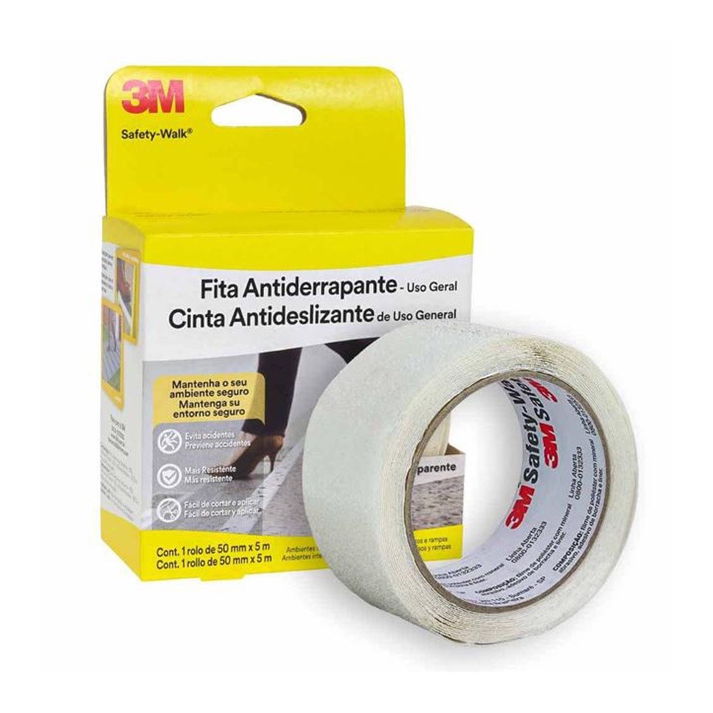 Fita Antiderrapante 50mm 5 Metros Transparente - 3M em Oferta na Shopee