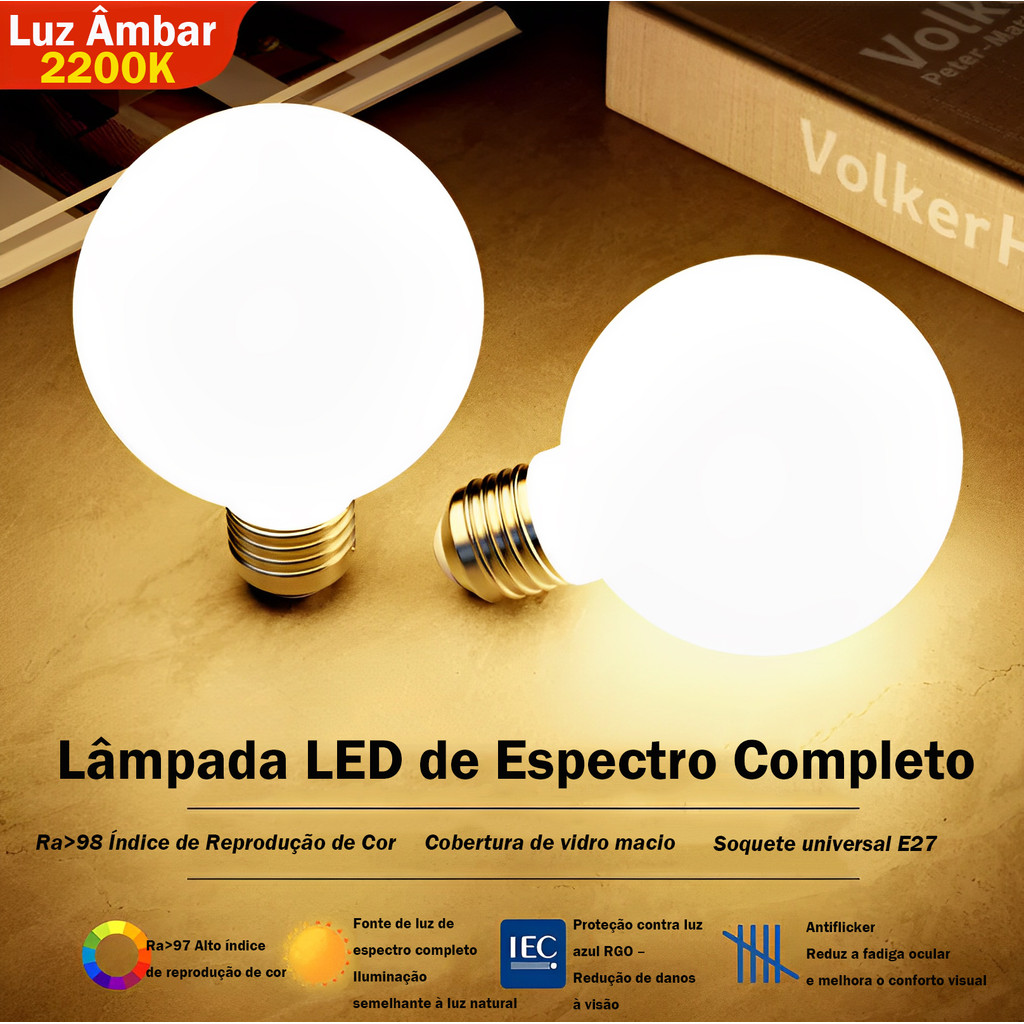 Lâmpada LED Filamento Leitosa 4W 2200K Âmbar  Bivolt E27 Vintage Retrô Decorativa em Oferta na Shopee