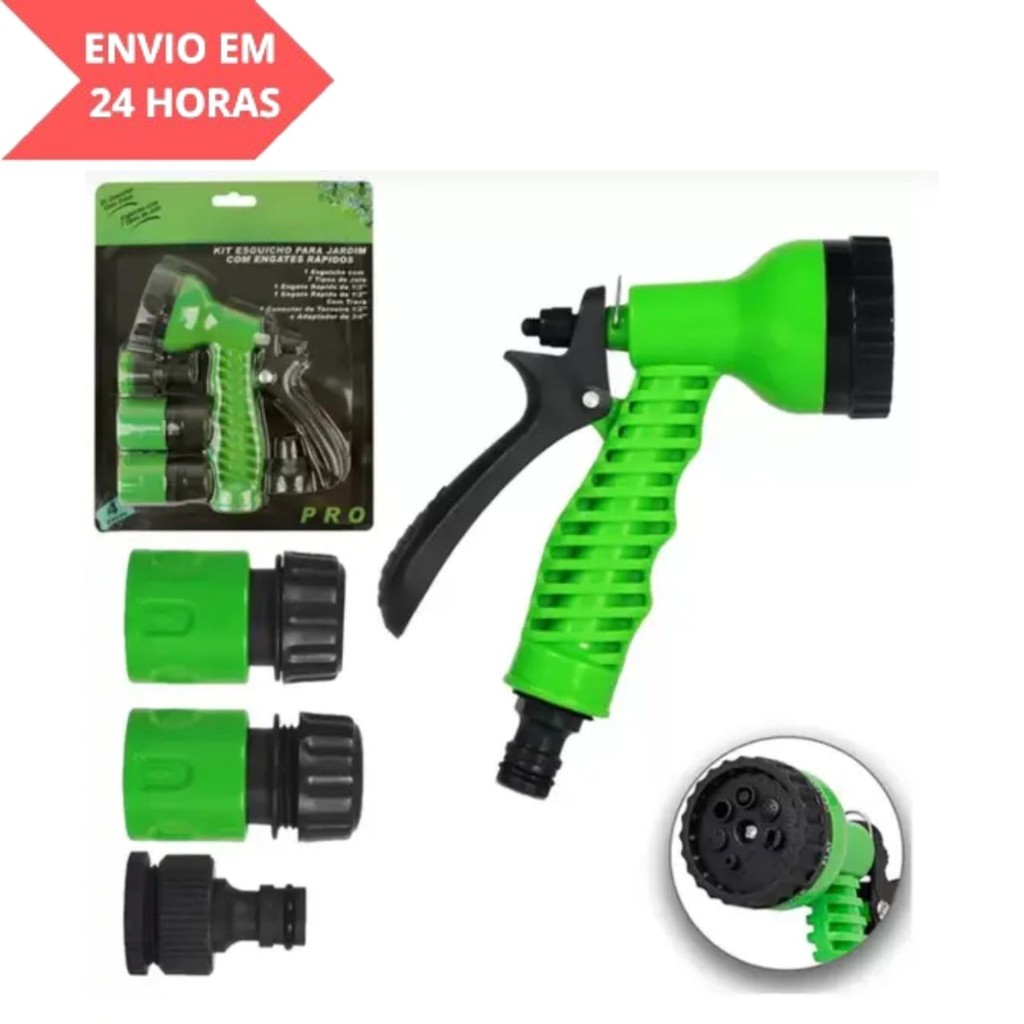 Esguicho Para Mangueira Jardim 7 Jatos 4 Peças Engate Rápido em Oferta na Shopee