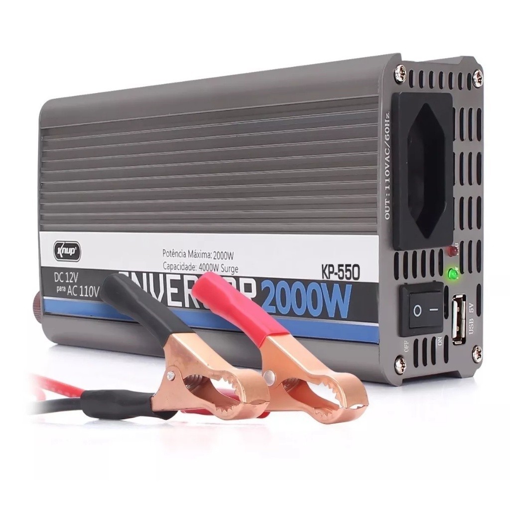 Inversor de Tensão 2000W 110V DC12V para AC Knup KP-550 em Oferta na Shopee