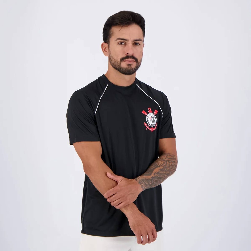 Detalhes do Camisa Corinthians Yuri Alberto 9 Logo Preta