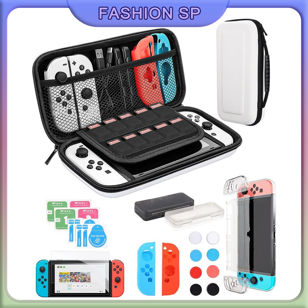 Nintendo SWITCH OLED Storage Bolsa Protetor Caso Conjunto De Filme Temperado