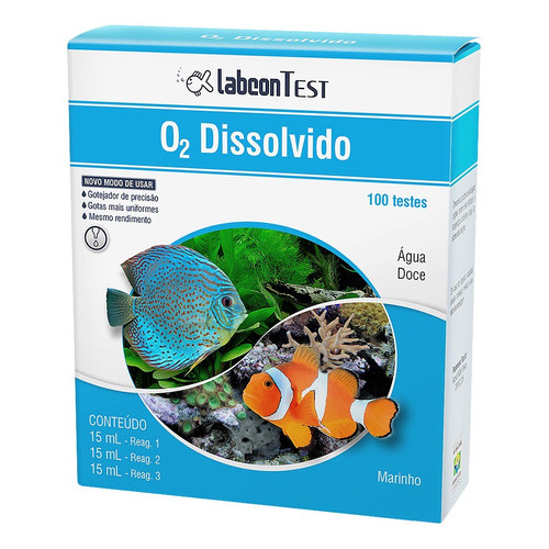 Teste Alcon Labcon Test O2 Dissolvido 100 Testes aquario agua doce e marinho