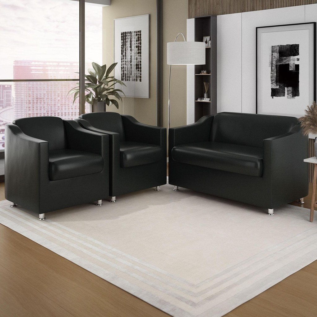 Kit 02 Poltronas Tilla Clínica + Namoradeira Confortável