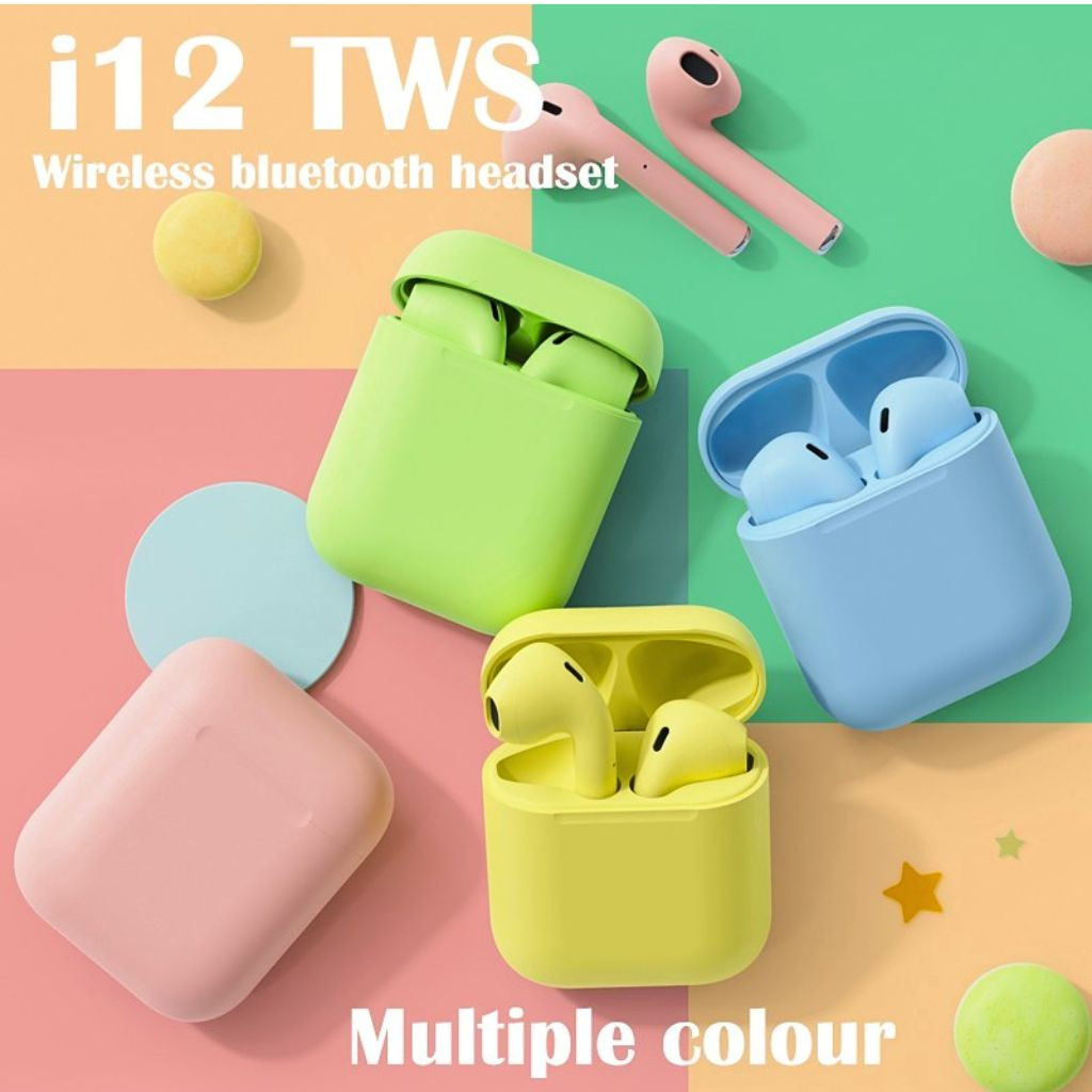 Fone de Ouvido Sem Fio Mini Inpods Bluetooth com Microfone Colorido Fosco