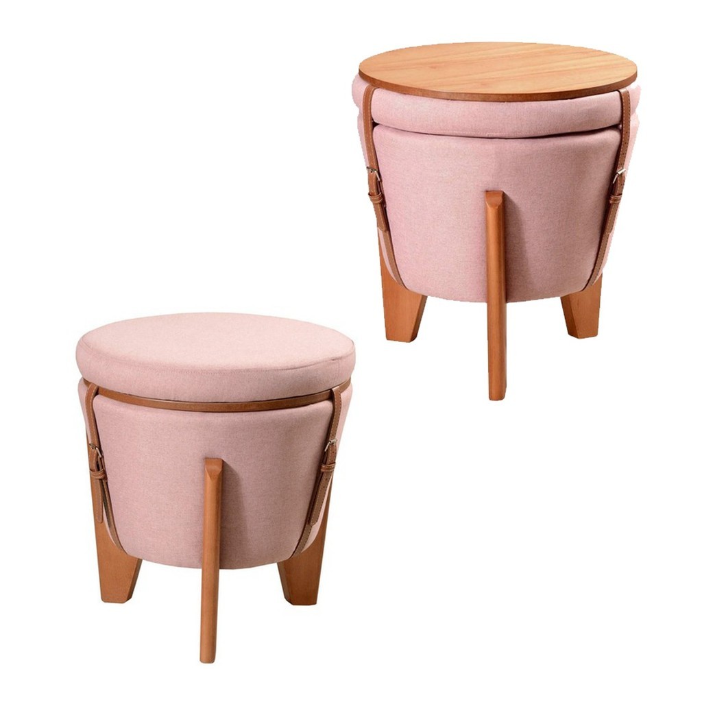 Kit Puff 3 em 1: Redondo, Mesa e Baú para Sala e Quarto