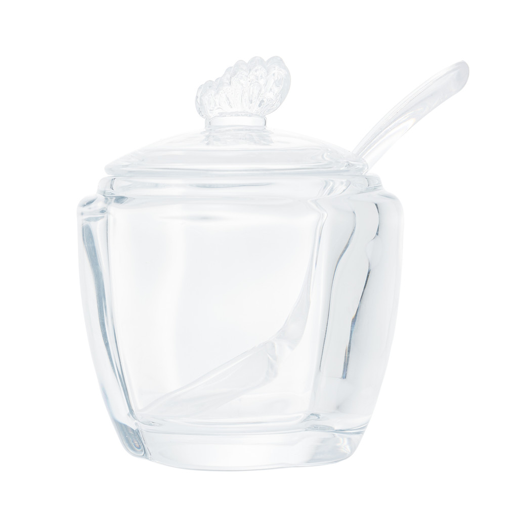 Açucareiro de Vidro com Colher Butterfly 8,5cm x 8,5cm x 11cm - Wolff em Oferta na Shopee