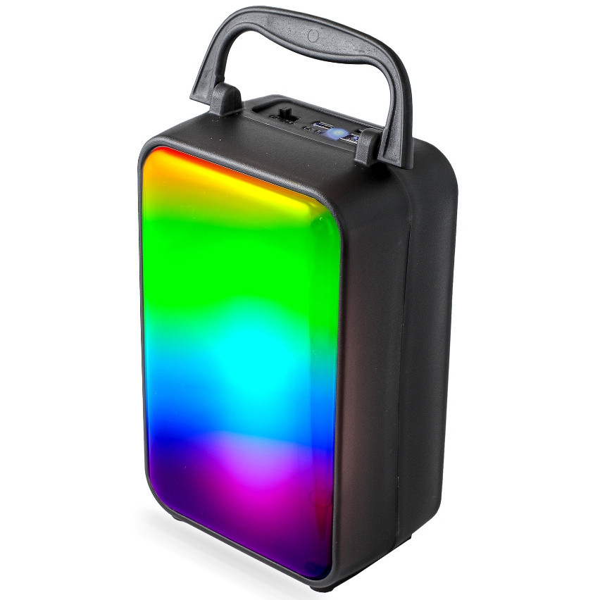 Caixa Caixinha De Som Portátil LED RGB Bluetooth USB Cartão SD Som Hi-Fi Radio Fm 8W RMS