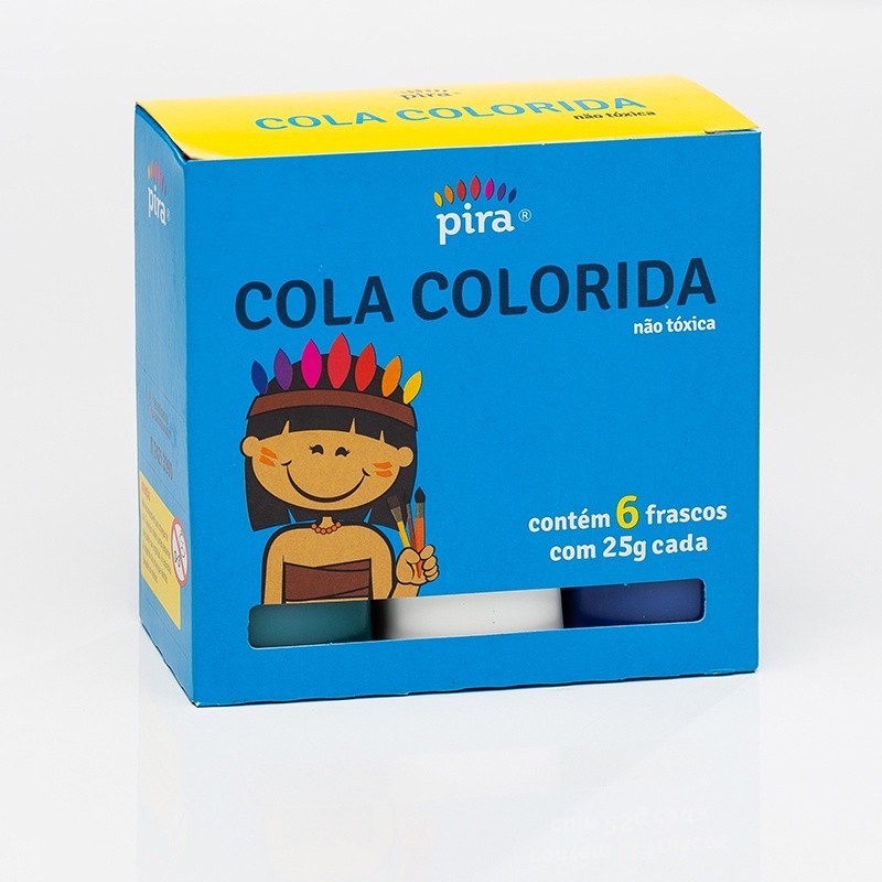 Cola Colorida 06 Cores 25g Piratininga em Oferta na Shopee
