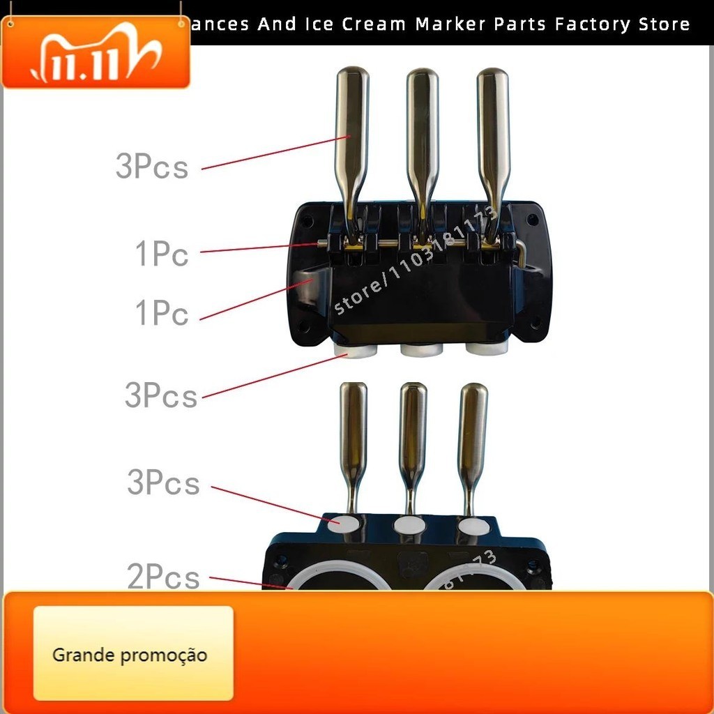 LAZ Conjunto Completo De Acessórios Para Porta De Válvula De Descarga De Bloco De Painel Frontal Máquinas De Sorvete Com