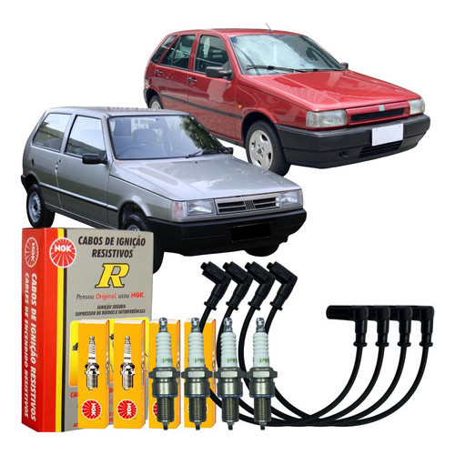 Kit Jogo Cabo E Vela De Ignição Fiat Fiorino Tipo Uno 1.6 8v - Spare Parts and Accessories for Vehicles