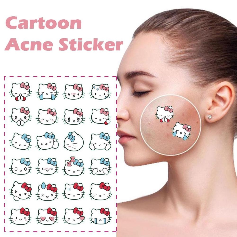 Kitty 24pcs Cat Acne Patch Cartoon Sticker Contendo Extrato De Árvore De Chá Pequenos Manchas De Borbulhas Para Cães