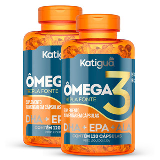 Kit 2 ou 1 Pote Ômega 3 Tripla Fonte 1000mg 120cápsulas - Katiguá em Oferta na Shopee