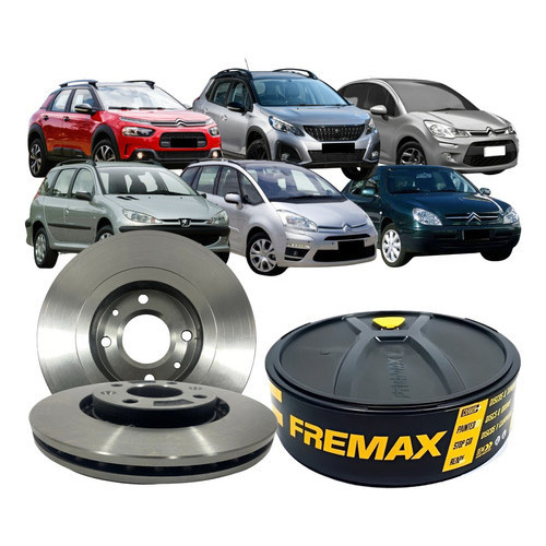 Disco Freio Dianteiro Ventilado Peugeot 2008 206 207 Citroen C3 C4 Pallas