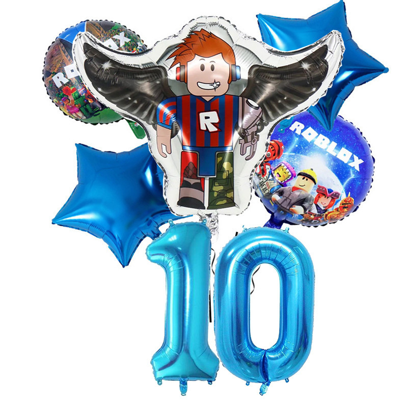 Conjunto De Balões Roblox Para Festas De Aniversário Infantis , Digitais De 1-10 Anos De Papel Alumínio cartoon Decorações em Oferta na Shopee