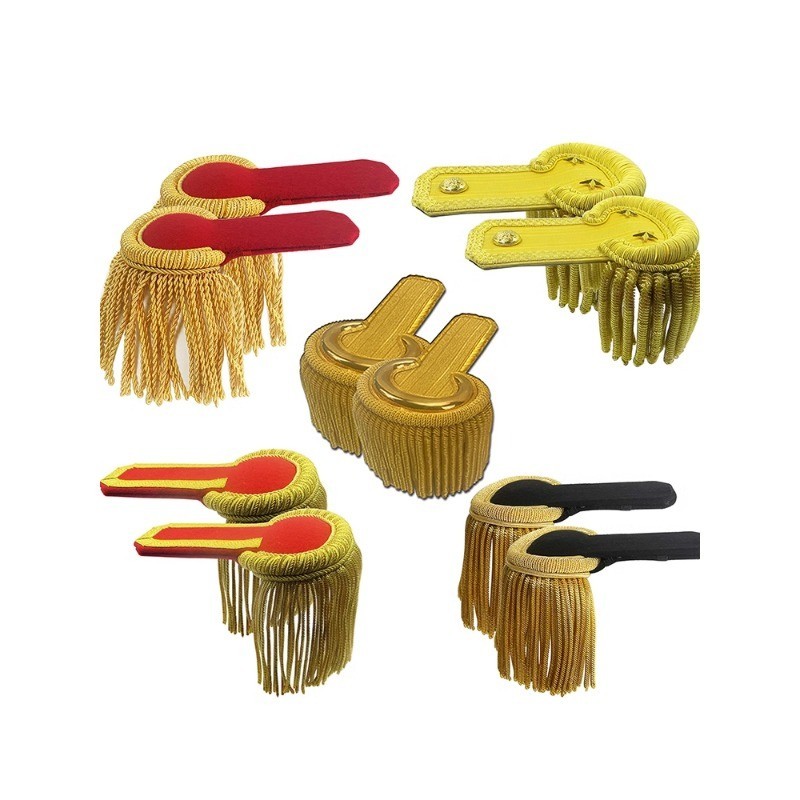 Shine Brightly Fringe Epaulet Com Bullion Cooper Wire Uniforme Placas De Ombro Borla Para Ocasiões Especiais Epaulette
