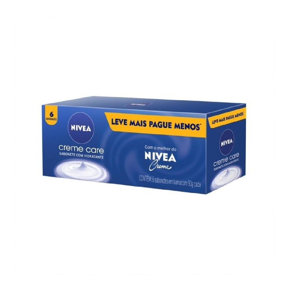 Sabonete em Barra Nivea Creme Care 6 Unidades 90g Leve Mais Pague Menos em Oferta na Shopee