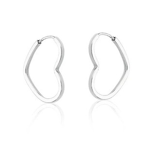 Argola Prata 925 coração fio quadrado 16mm em Oferta na Shopee