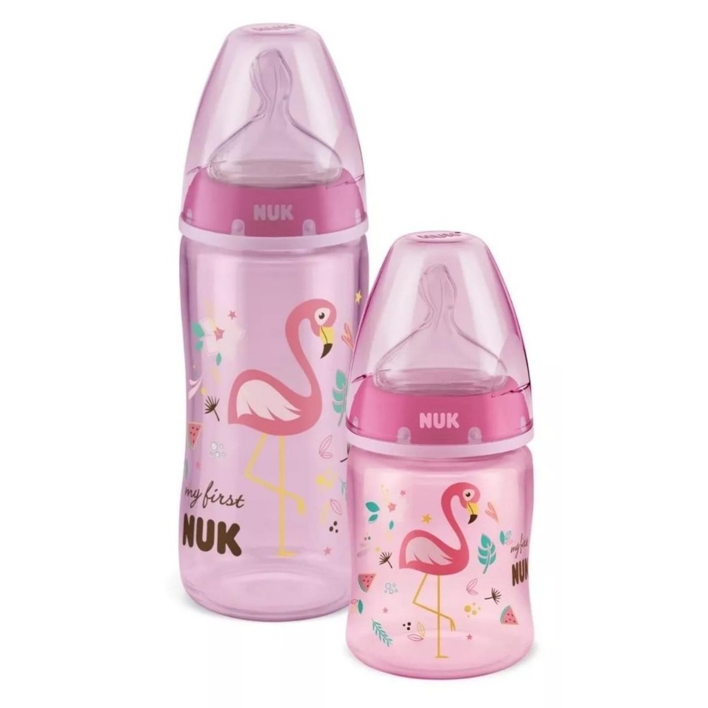 Kit 2 Mamadeiras My First Nuk 150 e 300Ml Flamingo Rosa