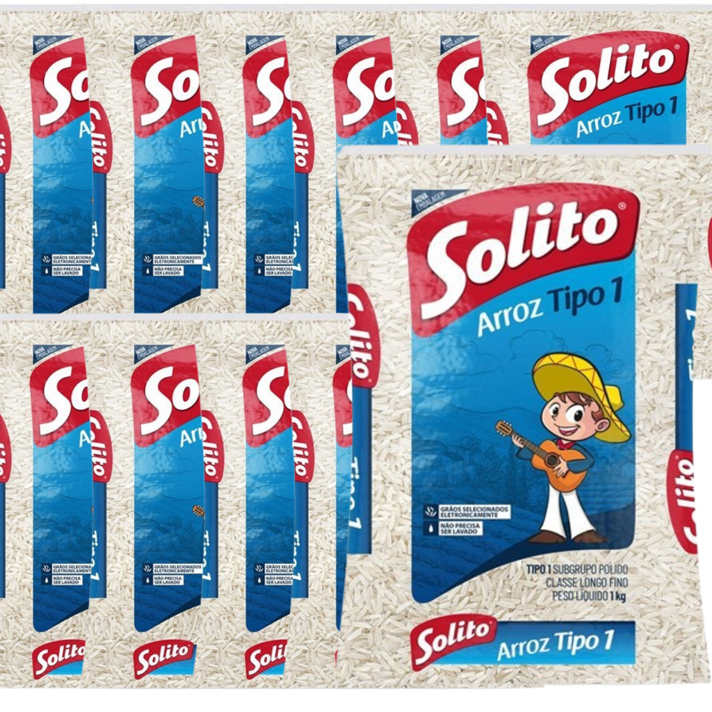 Arroz Tipo 1 Solito 1kg Fardo 10 Pacotes