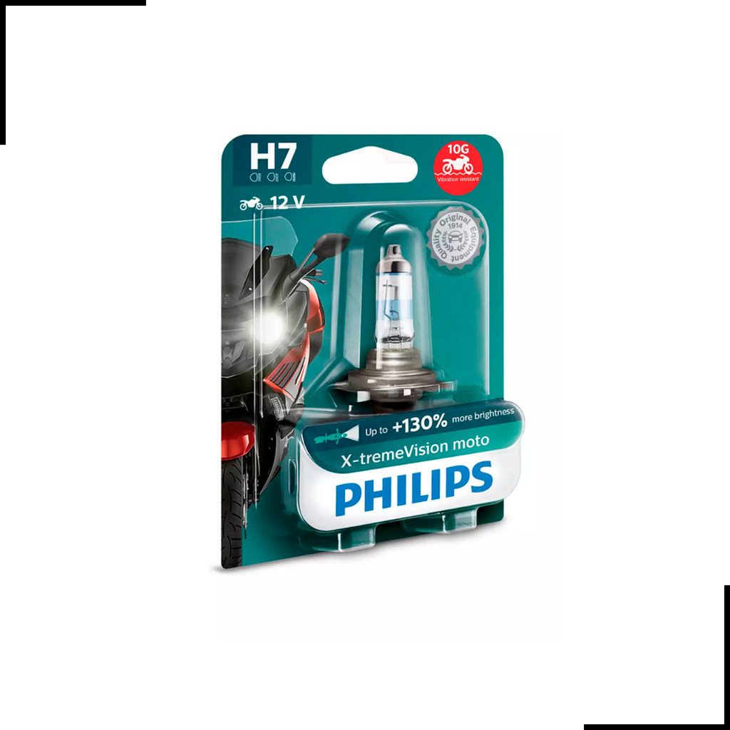 Lâmpada Moto Xtreme Vision H7 Philips (unitária) 130%