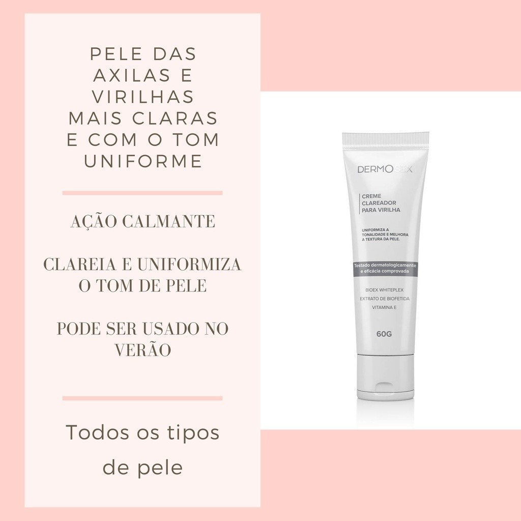 Creme Para Clarear Virilha Axilas E Coxa Com Mancha Escura 60g