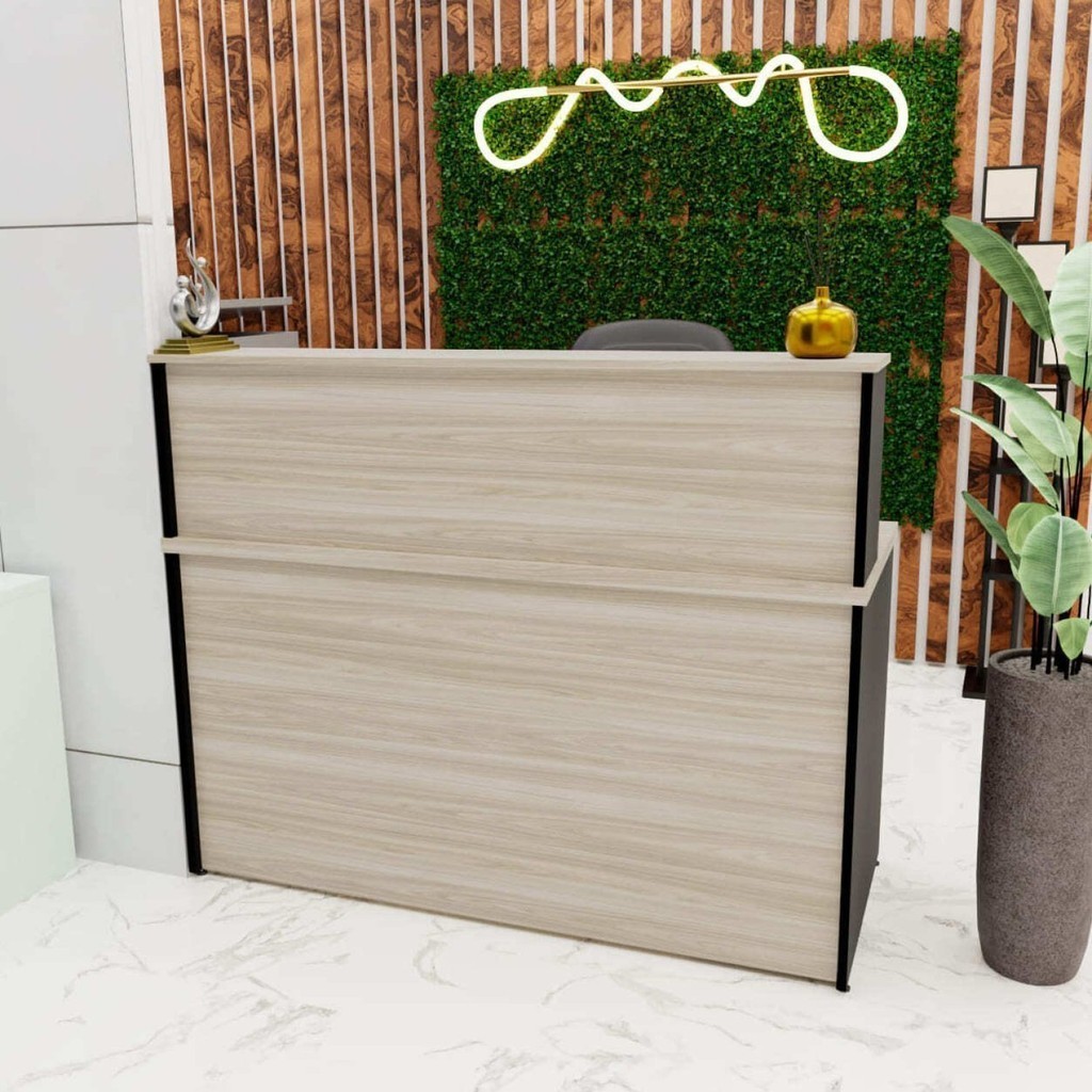 Balcão Atendimento Recepção Consultório 120x60cm Carvalho - Home & Living