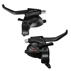 PAR ALAVANCA CÂMBIO/FREIO SHIMANO TOURNEY TX ST-TX800 V-BRAKE OU DISCO MECÂNICO - 3x8V