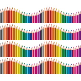 Faixa  Parede Infantil Lapis de Cor Escolar Educativo Onda Colorida 5mx10cm em Oferta na Shopee