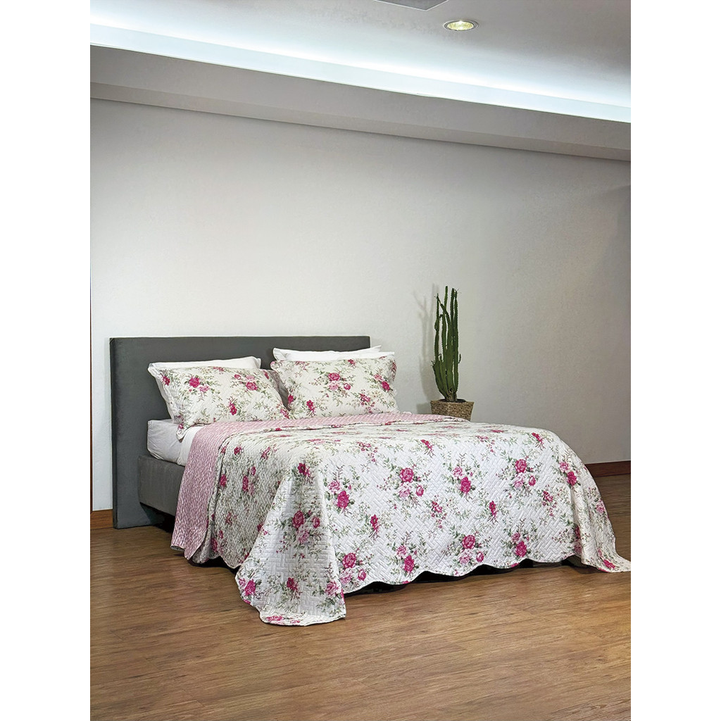Cobreleito Dupla Face Solteiro Estampado Valentina - 1,60m x 2,20m - 2 peças