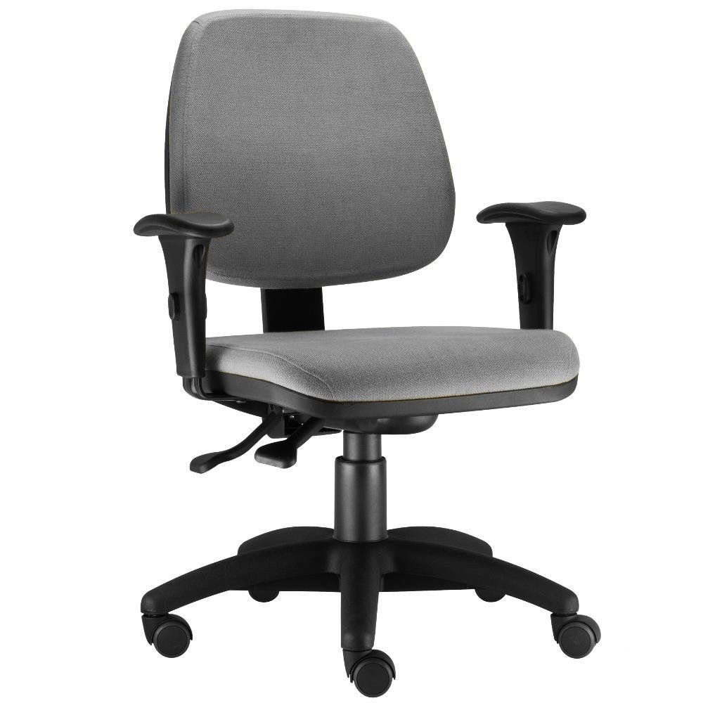 Cadeira Giratória Job L02 Executiva Ergonomica Escritório Crepe Cinza - Lyam Decor