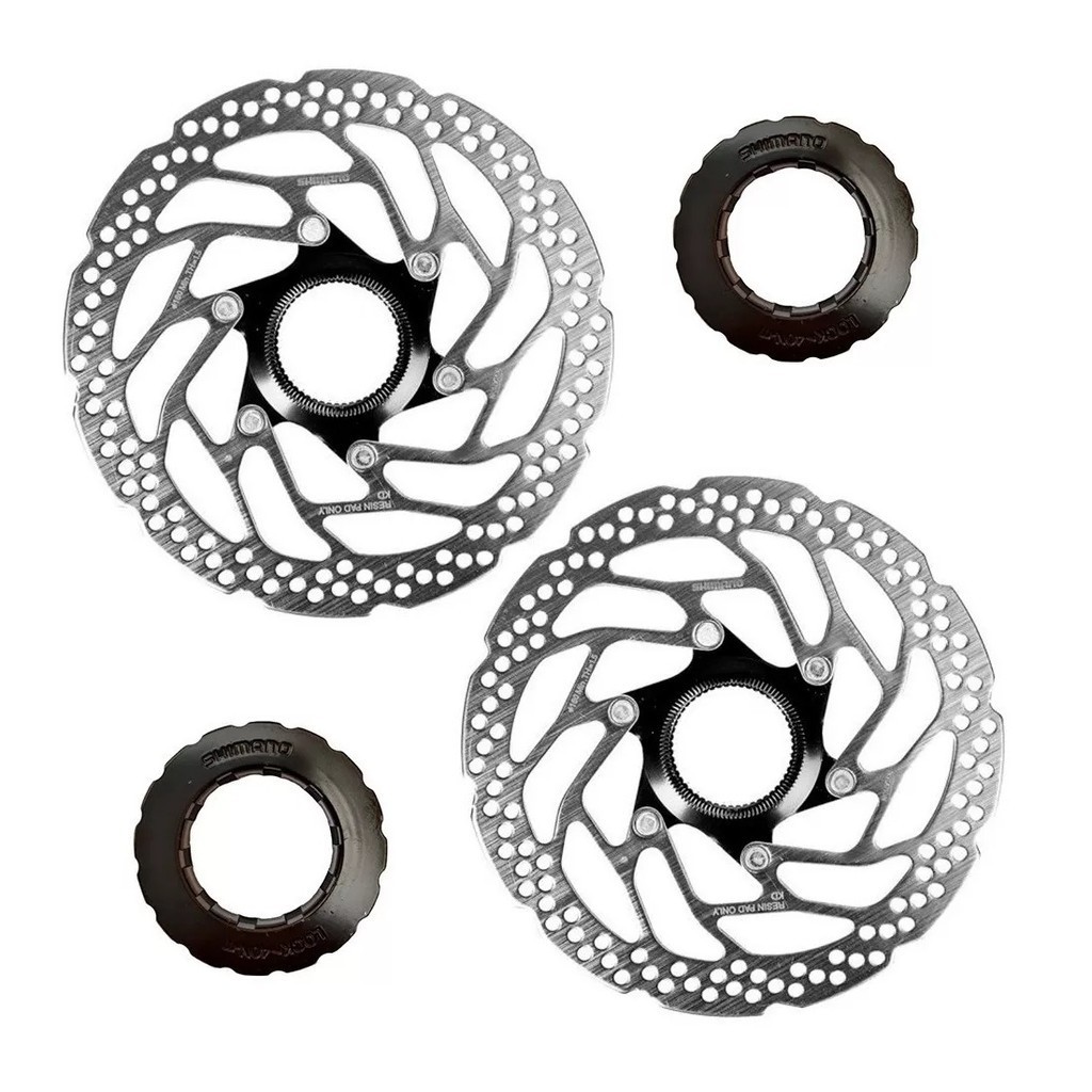 PAR DISCO DE FREIO / ROTOR SHIMANO ALTUS SM-RT30 160MM CENTER LOCK (P/PAST RESINA)