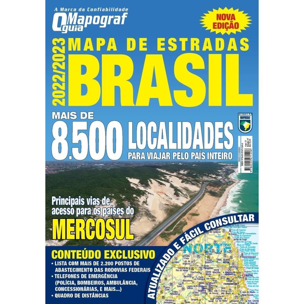 Mapa Mapograf Estradas Brasil - 2022/2023 em Oferta na Shopee