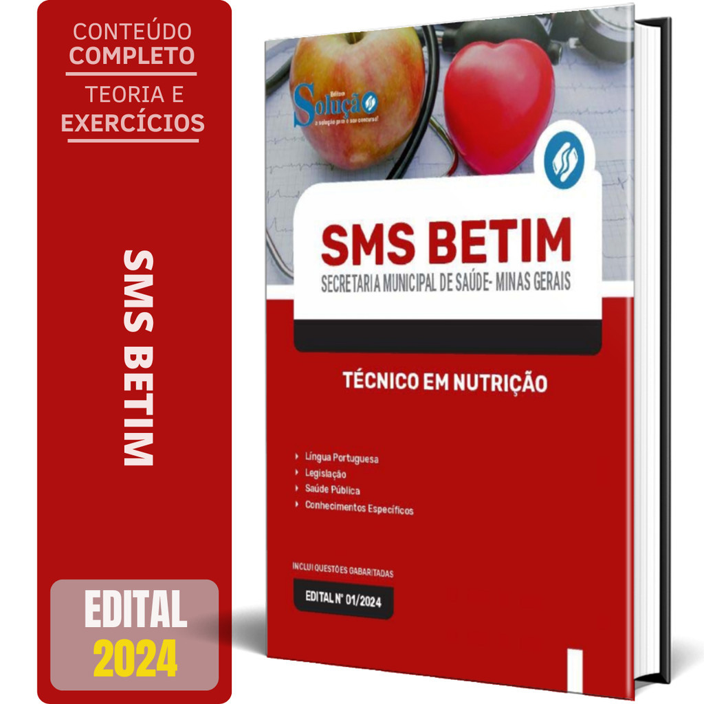 Apostila SMS BETIM MG 2024 - Técnico em Nutrição